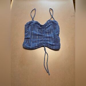 Aerie Y2k summer crop tube smocked back cinched top